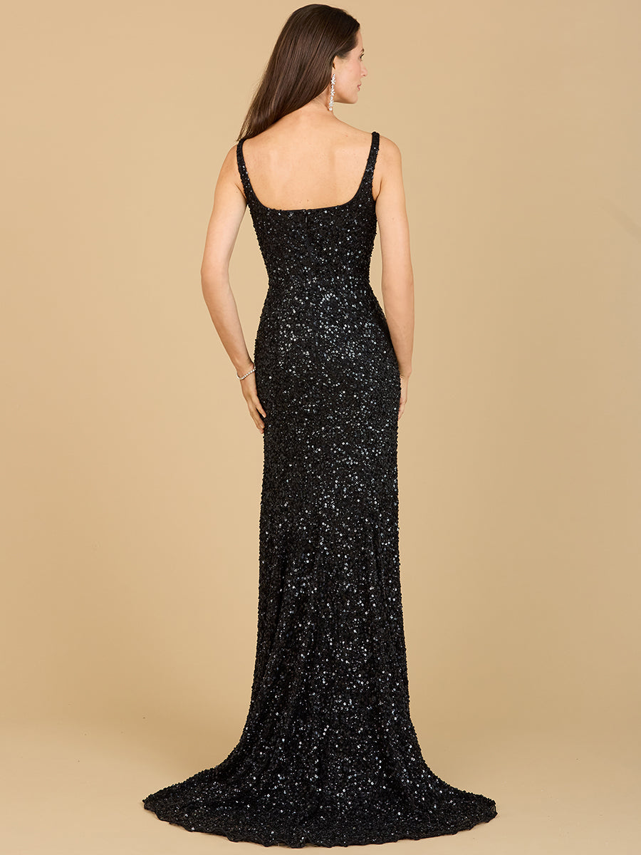 Lara 29285 - Sweetheart Neckline, Beaded Gown with Slit - FOSTANI