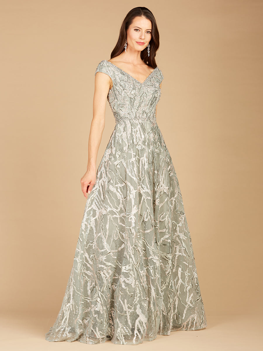 Lara 29351 - Cap Sleeve Ball Gown - FOSTANI