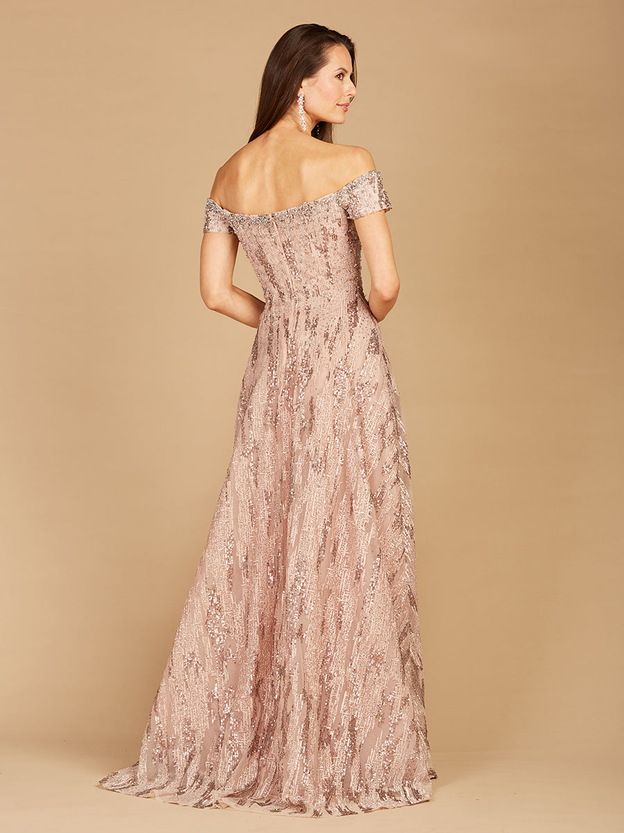 Lara 29354 - Off Shoulder A-line Gown - FOSTANI