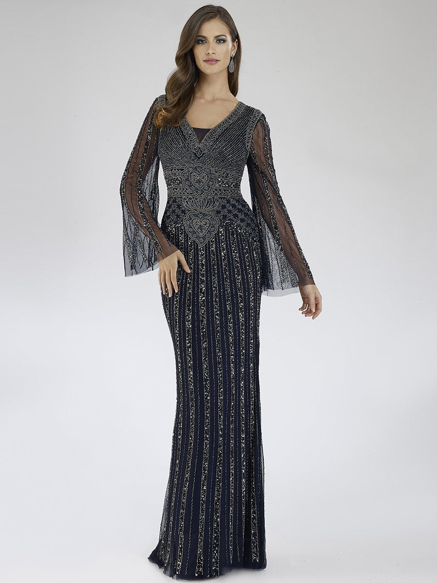 Lara 29601 - Fitted Long Sleeve Dress - FOSTANI