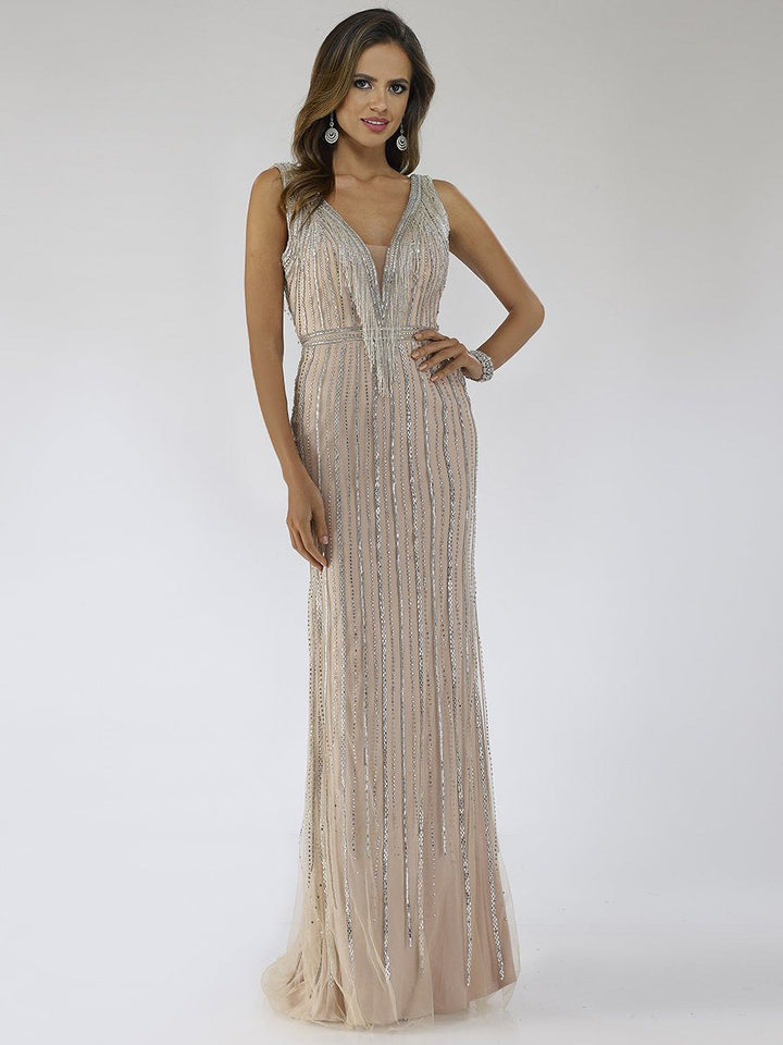 Lara 29680 - Beaded Fringe Dress - FOSTANI