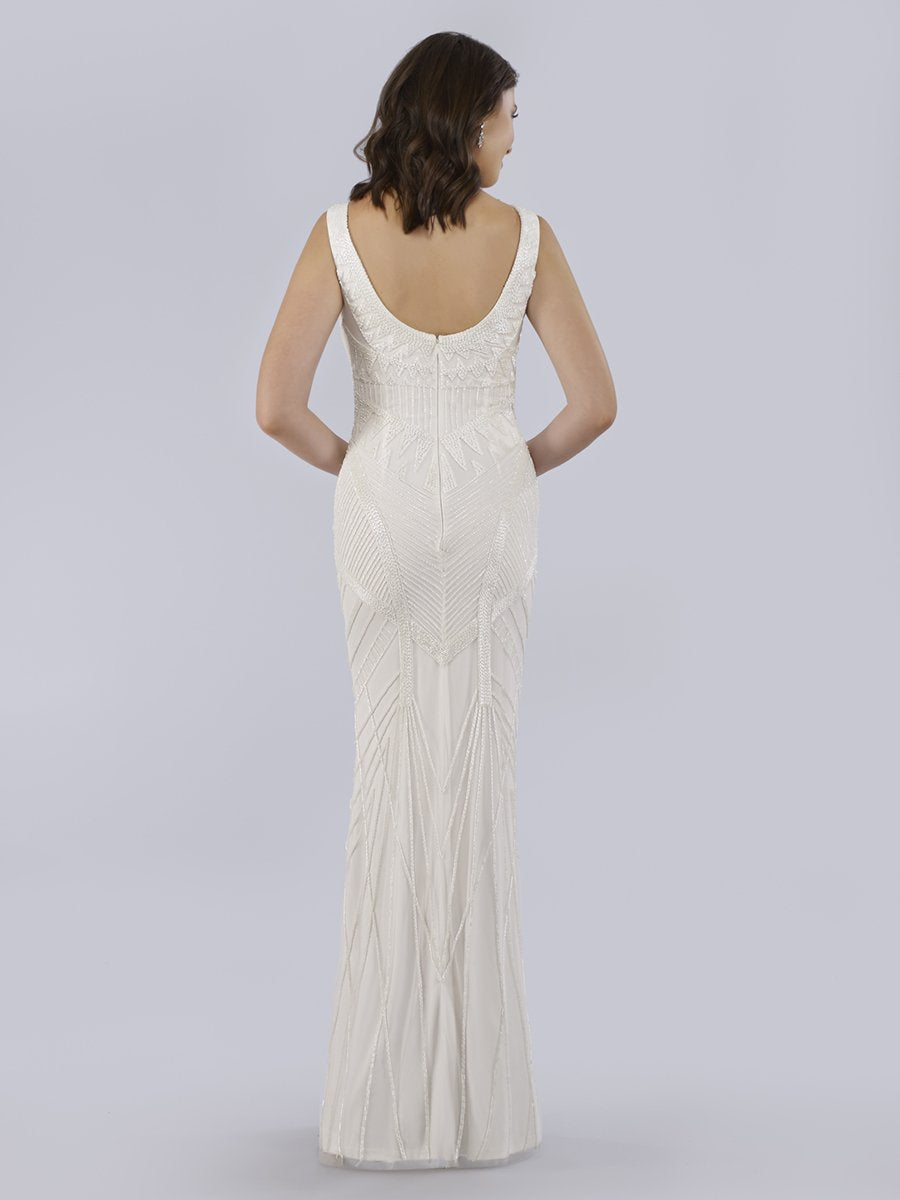 Lara Bryant Beaded Tank Sheath Wedding Dress - FOSTANI