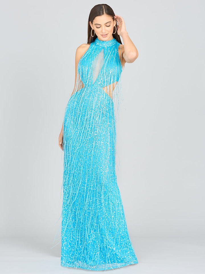 Carrie Fringe Beaded Dress - FOSTANI