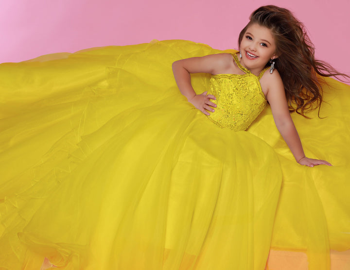 Sugar Kayne C143 Girls Pageant Dress Ballgown Ruffle Organza Train - FOSTANI